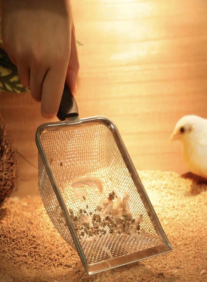 Delphinus Chicken Poop Scooper for Coop, 2 Pack Chicken Coop Shovel with 0.15inch & 0.2inch Mesh Metal Chicken Coop Rake and Scoop Tool,Sifting Shovel for All Litter Types Easy Clean Kitty Waste Litter - Image 4